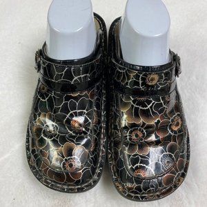 Alegria Seville Black Gerber Patent Mule Clog Shoes,‎ size EU 38, US 8